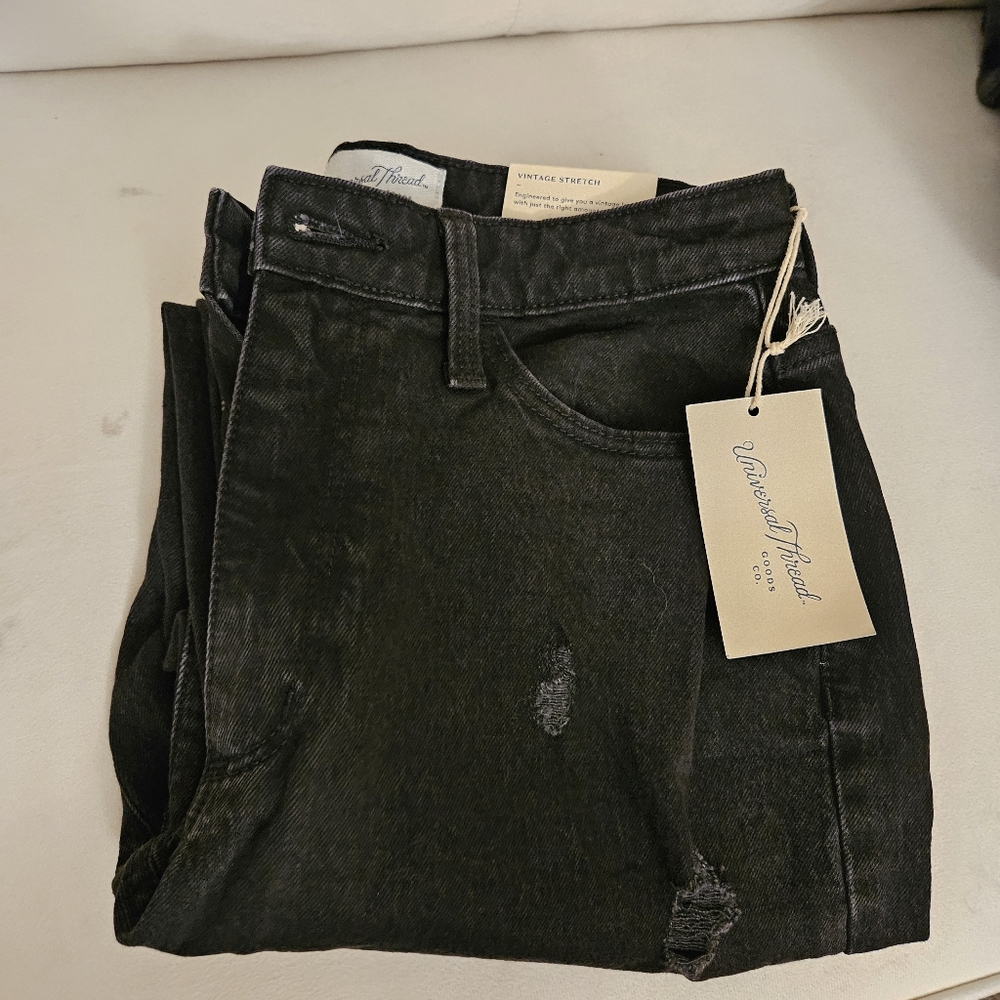 NEW Universal Thread Black Curvy Vintage Straight Leg Jeans